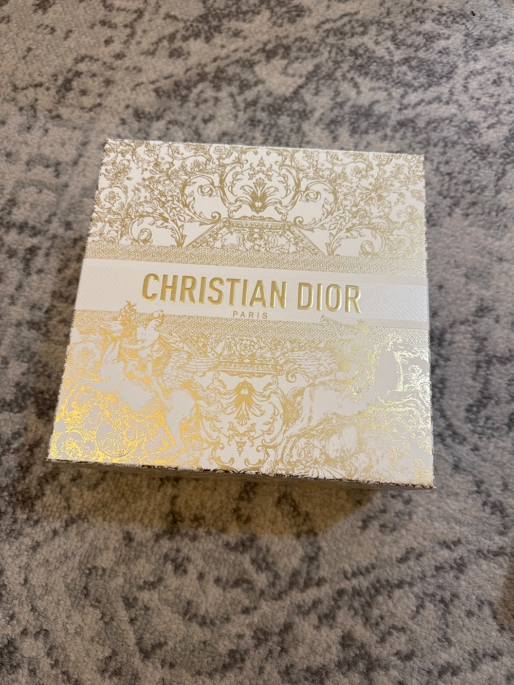 Christian Dior Gold & White Decorative Box